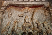 Mamallapuram - Tamil Nadu. The Varaha mandapa, panel of Gaya-Lakshmi 